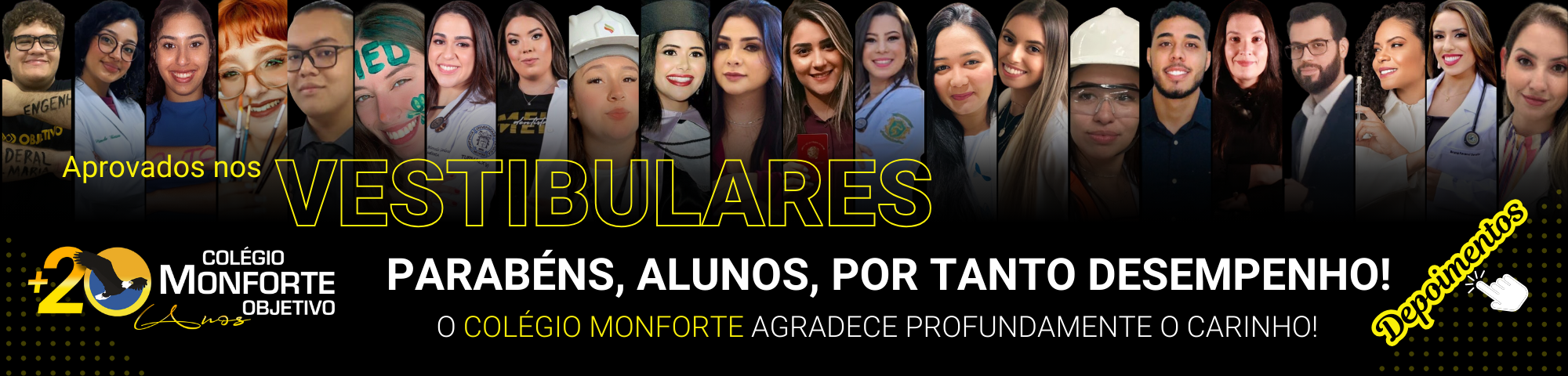 Confira os depoimentos de alguns de nossos alunos aprovados nos vestibulares!