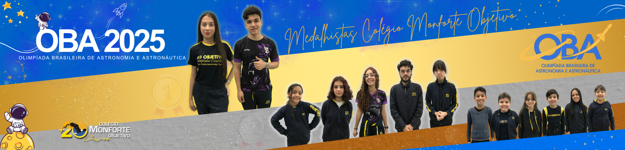 Estudantes do Monforte brilham na OBA 2025 com 13 medalhas conquistadas