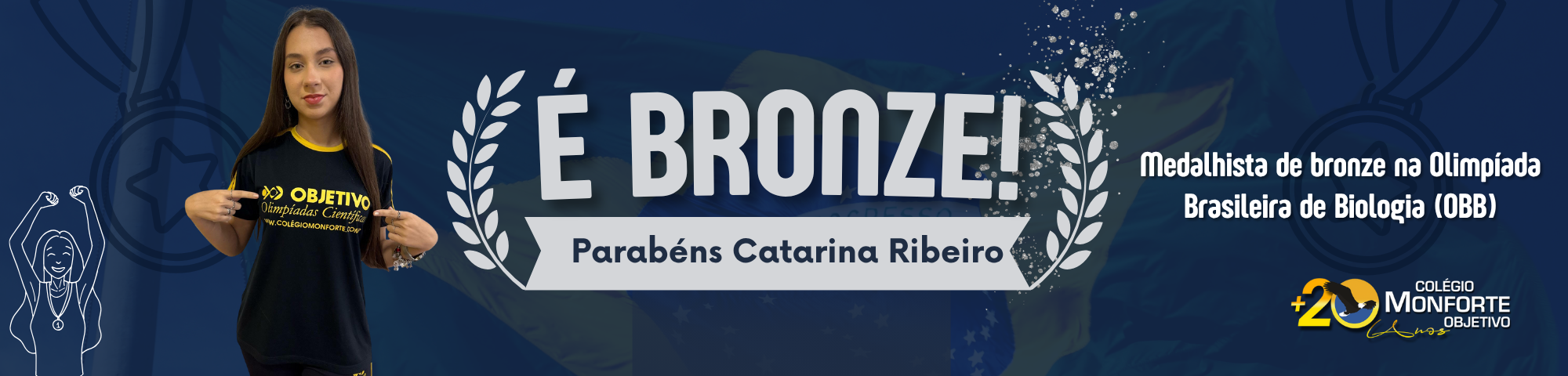 Aluna do Colégio Monforte conquista medalha de bronze na Olimpíada Brasileira de Biologia (OBB) 2025