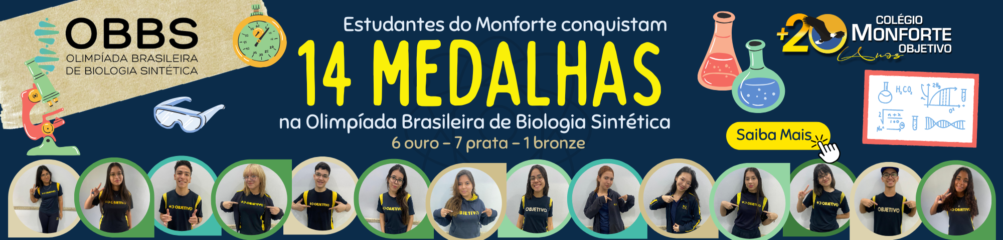 Olimpíada Brasileira de Biologia Sintética (OBBS): estudantes do Monforte conquistam 14 medalhas