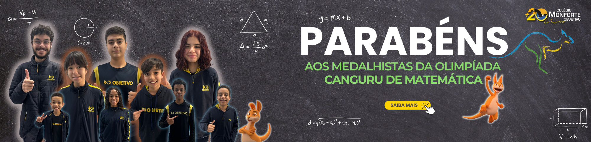 Monforte celebra a conquista de 9 medalhas de seus alunos na Olimpíada Canguru de Matemática 2025