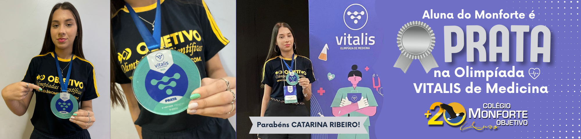 Em Brasília, Catarina Ribeiro de Oliveira conquista prata na Olimpíada Vitalis de Medicina!