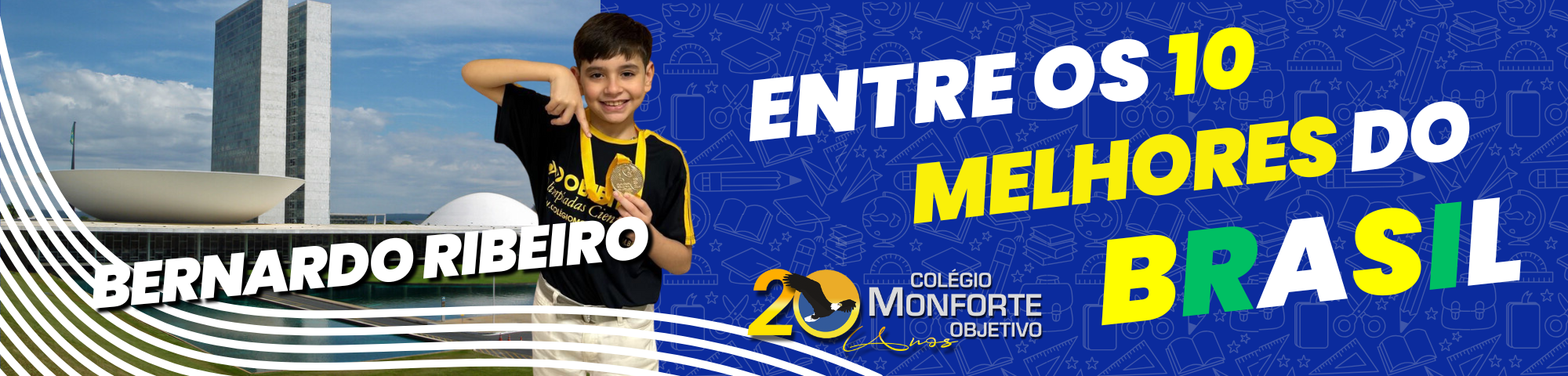 Bernardo Ribeiro fica entre os 10 melhores do Brasil na ONC 2025 pelo Colégio Monforte