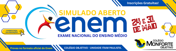 Faça já a sua inscrição no Simulado Aberto Enem Maio de 2026! Não perca tempo!